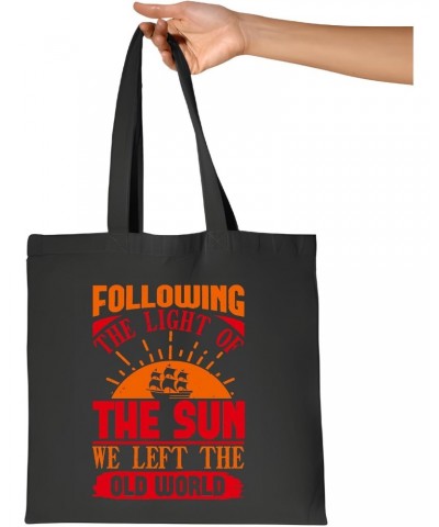 Columbus Day 15 Gift of Sunlight for Old World Followers For Everyone Navy Black Multicolor Canvas Tote Bag $14.78 Totes