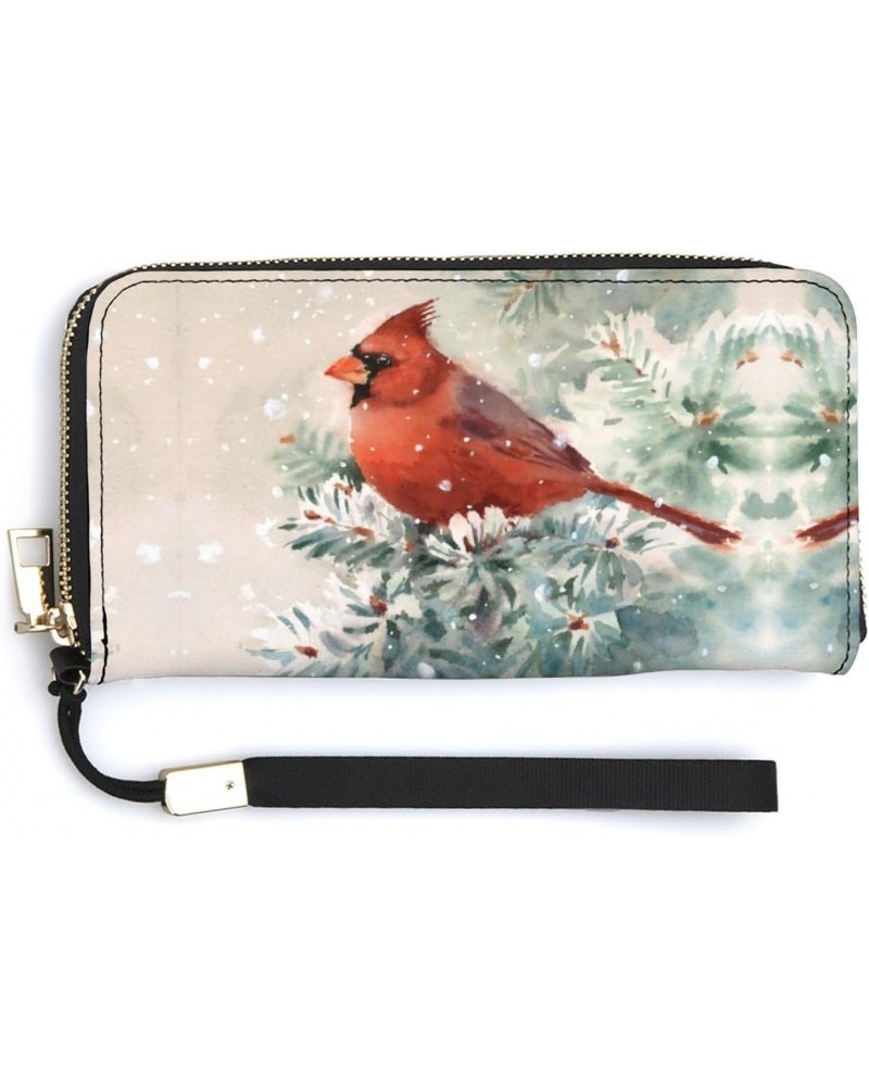 Winter Cardinal Bird Womens Wallet Bifold Wristlet Long Purse Handbag Credit Cards Holder ID Card Case Bag for Ladies $25.36 ...