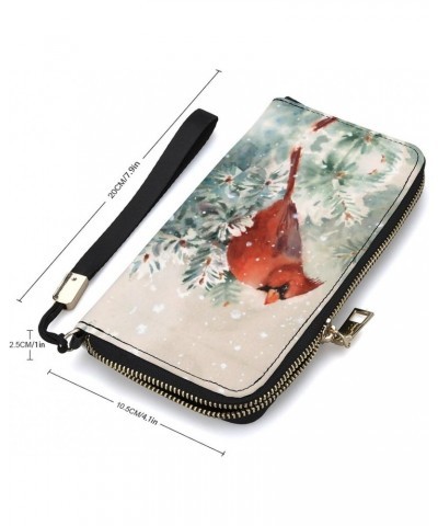 Winter Cardinal Bird Womens Wallet Bifold Wristlet Long Purse Handbag Credit Cards Holder ID Card Case Bag for Ladies $25.36 ...