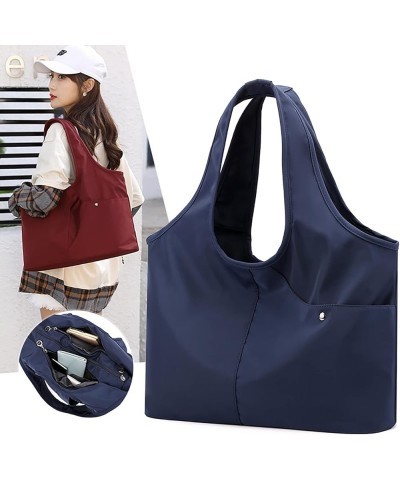 Mommy's shoulder bag Tot Bag Women's Fashion Simple Crossbolic Bag Large -capacity Pack Nylon Bag Shopping Bag Blue $12.42 Sh...