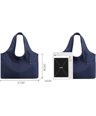 Mommy's shoulder bag Tot Bag Women's Fashion Simple Crossbolic Bag Large -capacity Pack Nylon Bag Shopping Bag Blue $12.42 Sh...