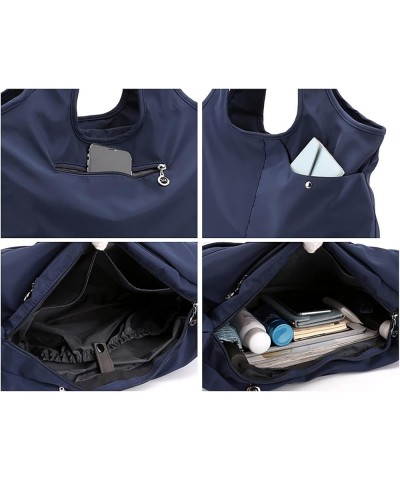 Mommy's shoulder bag Tot Bag Women's Fashion Simple Crossbolic Bag Large -capacity Pack Nylon Bag Shopping Bag Blue $12.42 Sh...