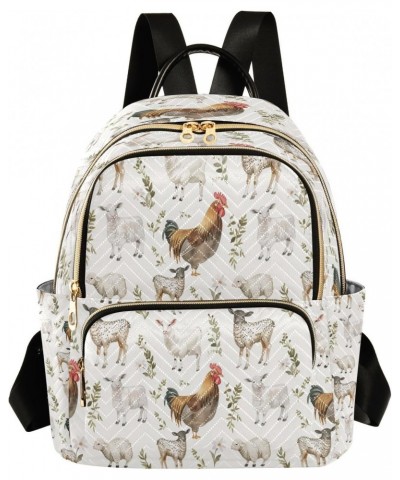 Sheep Flower Rooster Women Backpack Purse Ladies Fashion Shoulder Bag Daypack Travel Bag 10L $17.50 Backpacks