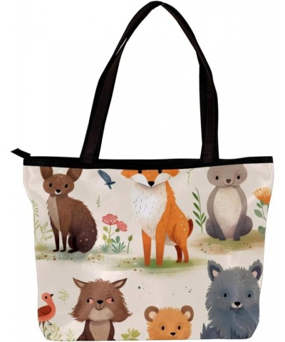 Handbags for Women, Zipper Tote Bag, Shoulder Bag, cartoon funny animal $11.15 Totes