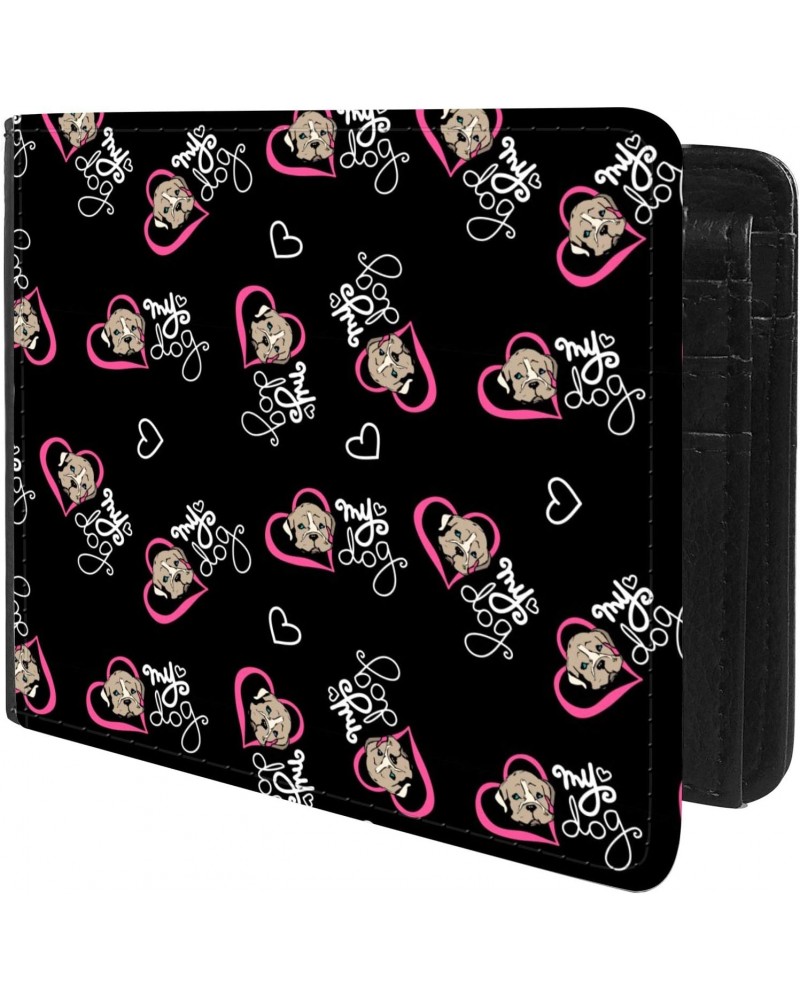 Unique Desige Pattern - Dogs and Love Heart Pattern, Slim Front Pocket Wallet Billfold RFID Blocking $11.46 Wallets