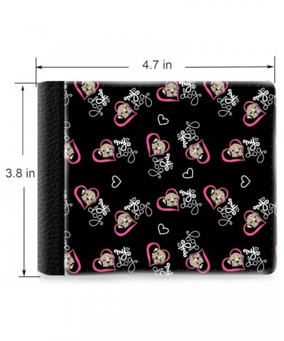 Unique Desige Pattern - Dogs and Love Heart Pattern, Slim Front Pocket Wallet Billfold RFID Blocking $11.46 Wallets