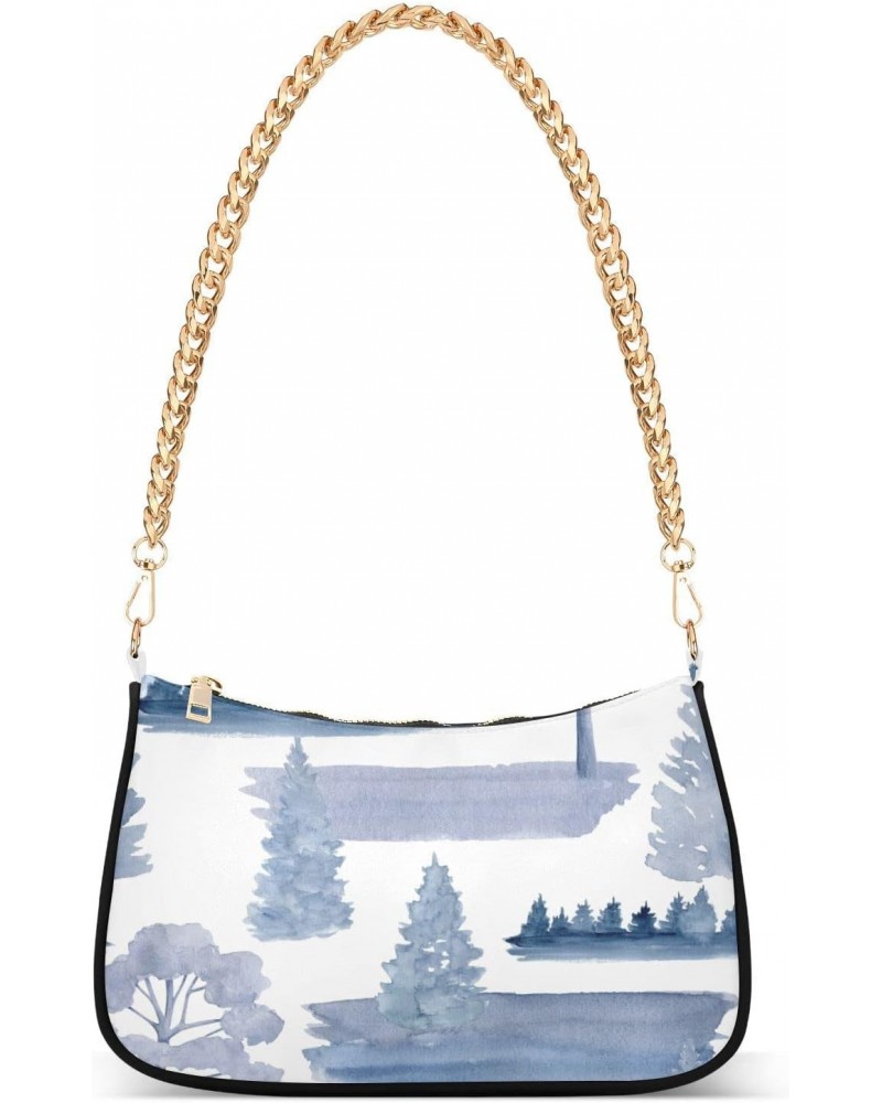 Shoulder Bag Handbags Womens Tote Chain Bag Foggy Forest Satchel Bags for Women $14.10 Satchels