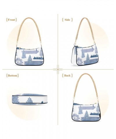 Shoulder Bag Handbags Womens Tote Chain Bag Foggy Forest Satchel Bags for Women $14.10 Satchels