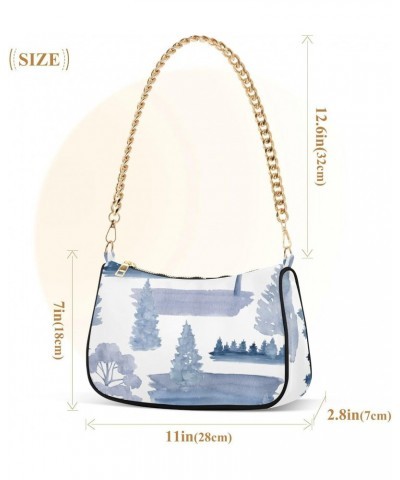 Shoulder Bag Handbags Womens Tote Chain Bag Foggy Forest Satchel Bags for Women $14.10 Satchels