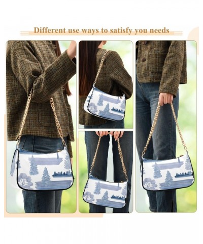 Shoulder Bag Handbags Womens Tote Chain Bag Foggy Forest Satchel Bags for Women $14.10 Satchels