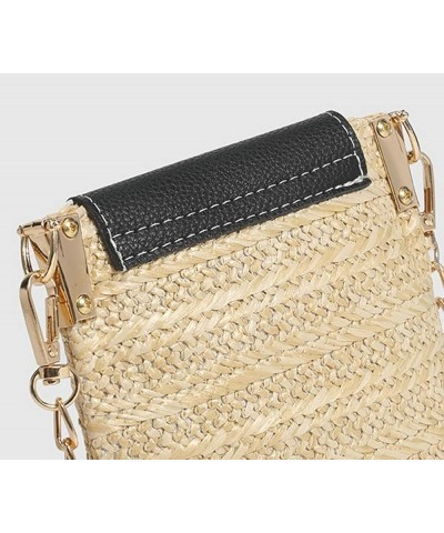 Straw Crossbody Bag for Women Versatile Small Purse Wallet Beach Cell Phone Handbag Shoulder Bag with Chain Blue Yellow $16.8...