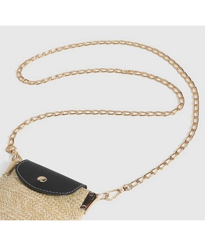 Straw Crossbody Bag for Women Versatile Small Purse Wallet Beach Cell Phone Handbag Shoulder Bag with Chain Blue Yellow $16.8...