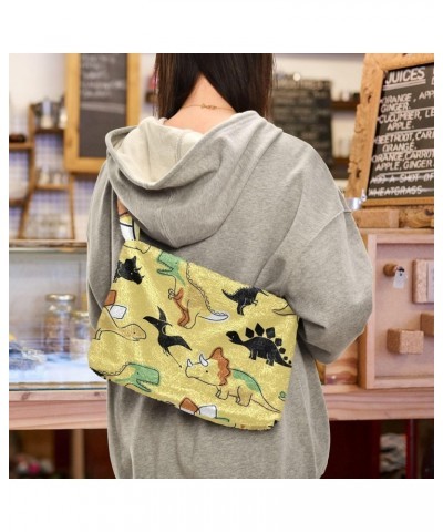 Women Boho Handbag Cartoon Wild Dino Underarm Bag Tote Bag Shoulder Bag Crossbody Bag Fluffy Cell Phone Purse Patriot Lady Tr...