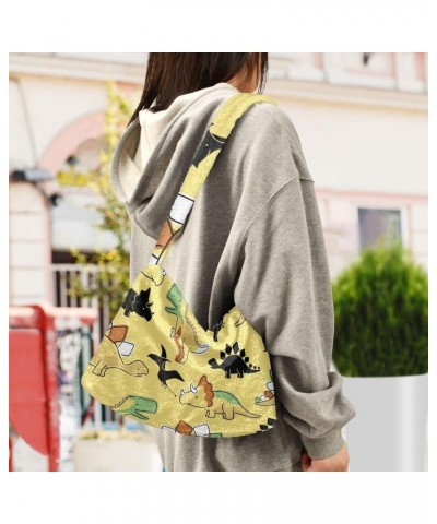 Women Boho Handbag Cartoon Wild Dino Underarm Bag Tote Bag Shoulder Bag Crossbody Bag Fluffy Cell Phone Purse Patriot Lady Tr...