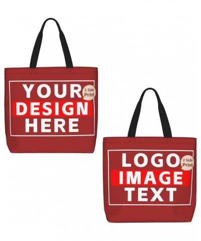 Custom Tote Bags with Team Photo Logo Text Custom Bags for Small Business Personalized Tote Bags In Bulk Women Girls Brown $1...