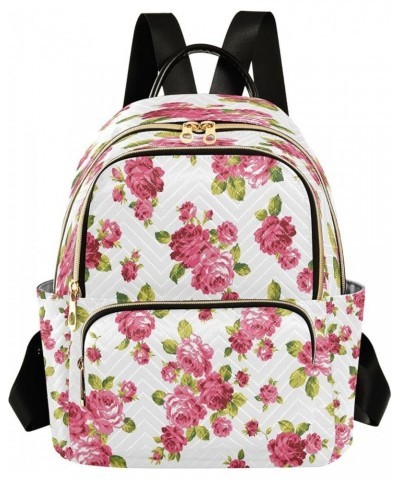 Rose Flower Floral Women Backpack Purse Ladies Fashion Shoulder Bag Daypack Travel Bag 7.5L Small $12.40 Backpacks