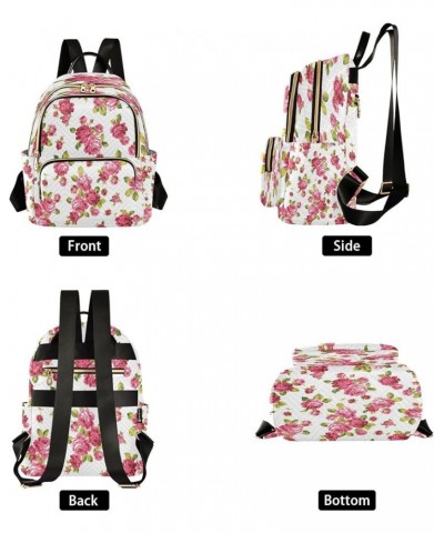 Rose Flower Floral Women Backpack Purse Ladies Fashion Shoulder Bag Daypack Travel Bag 7.5L Small $12.40 Backpacks