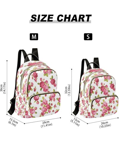 Rose Flower Floral Women Backpack Purse Ladies Fashion Shoulder Bag Daypack Travel Bag 7.5L Small $12.40 Backpacks