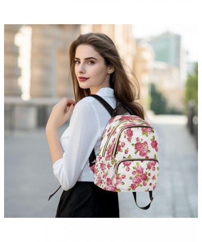 Rose Flower Floral Women Backpack Purse Ladies Fashion Shoulder Bag Daypack Travel Bag 7.5L Small $12.40 Backpacks