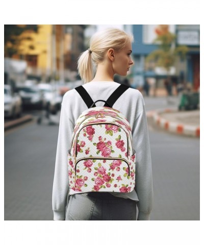 Rose Flower Floral Women Backpack Purse Ladies Fashion Shoulder Bag Daypack Travel Bag 7.5L Small $12.40 Backpacks