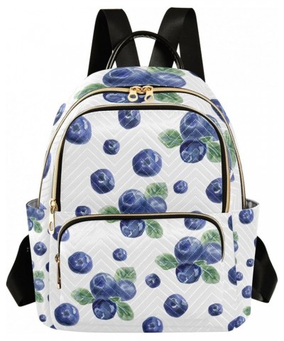 Blue Blueberry Fruits Backpack for Women Shoulder Bag Lightweight Mini Backpack Casual Daypack Back Pack for Travel Work Mini...