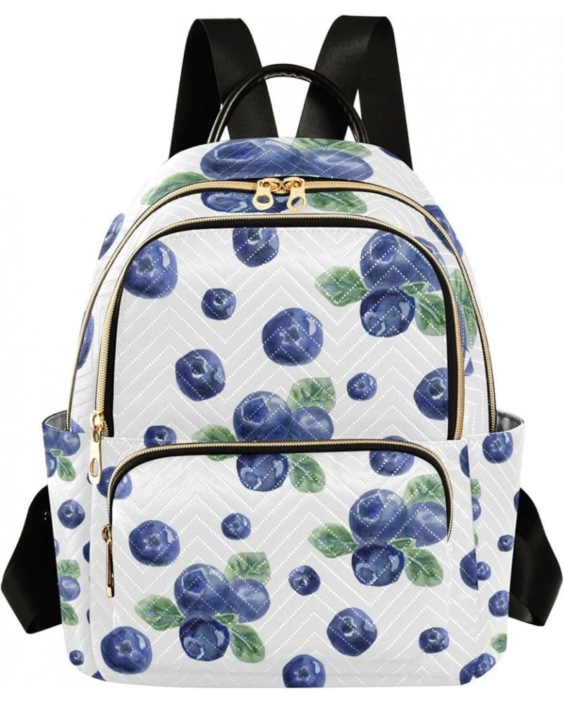 Blue Blueberry Fruits Backpack for Women Shoulder Bag Lightweight Mini Backpack Casual Daypack Back Pack for Travel Work Mini...