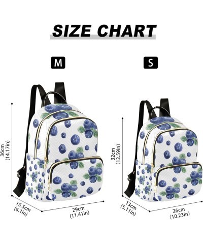 Blue Blueberry Fruits Backpack for Women Shoulder Bag Lightweight Mini Backpack Casual Daypack Back Pack for Travel Work Mini...