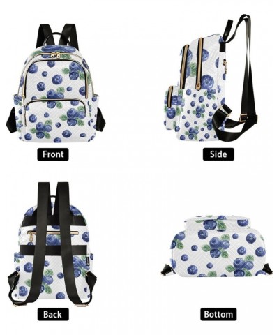 Blue Blueberry Fruits Backpack for Women Shoulder Bag Lightweight Mini Backpack Casual Daypack Back Pack for Travel Work Mini...