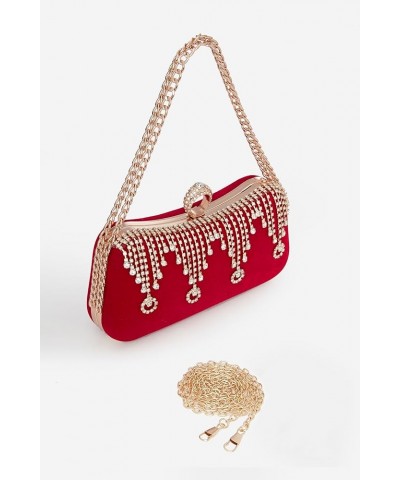 Clutch Purses for Women - Evening Bag Tassel Pendant Clutch for Bride Party Prom Wedding Z-red $11.00 Evening Bags