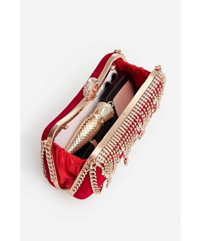 Clutch Purses for Women - Evening Bag Tassel Pendant Clutch for Bride Party Prom Wedding Z-red $11.00 Evening Bags