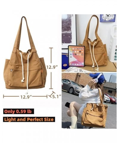 Canvas Tote Bag for Women Hobo Shoulder Purse Large Shopping Top Handle Bag Casual Work Handbag Black $14.35 Totes