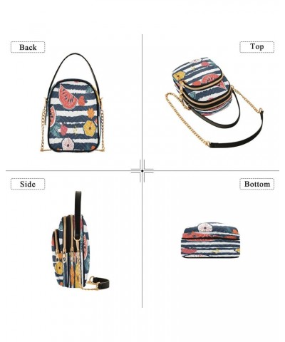 Quilted Crossbody Bags for Women,Watermelon Black White Stripe Women's Crossbody Handbags Small Travel Purses Phone Bag $10.5...