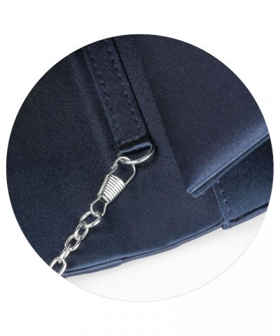 Evening Bags For Women Pleated Satin Rhinestone Brooch Prom Clutch Purse With Detachable Chain Strap Navy $14.57 Evening Bags