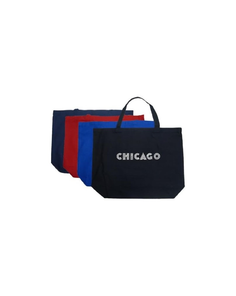 Large Word Art Royal Chicago Tote Bag - Created Using Some of Chicago's Most Popular Neighborhoods $9.53 Shoulder Bags