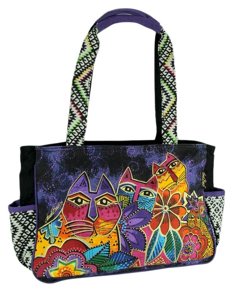 Laurel Burch Medium Tote 14.5"X4"X10"-Whiskered Cats, Multicolored $18.36 Shoulder Bags