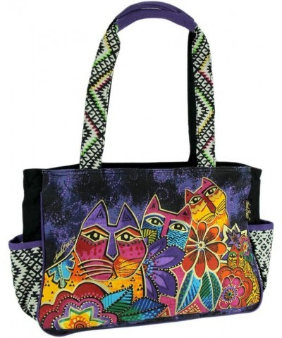 Laurel Burch Medium Tote 14.5"X4"X10"-Whiskered Cats, Multicolored $18.36 Shoulder Bags