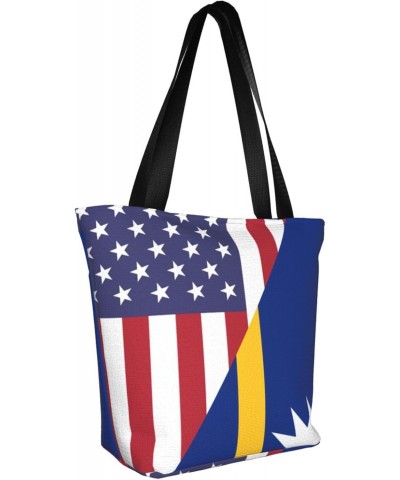 America Nauru Friendship Flag Women'S Casual One Shoulder Carry Shopping Bag Large Capacity Working Storage Handbag $17.58 Sh...