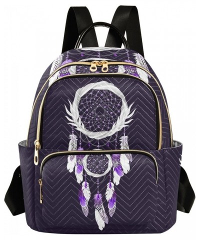 Small Backpack for Women Travel Bag Magic Violet Dreamcatcher Boho Daypack Purse Fashion Shoulder Bag Rucksack Medium B932 $1...