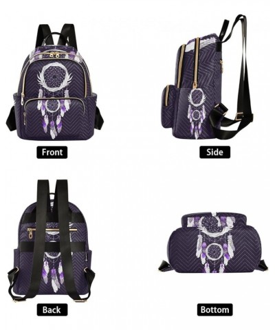 Small Backpack for Women Travel Bag Magic Violet Dreamcatcher Boho Daypack Purse Fashion Shoulder Bag Rucksack Medium B932 $1...