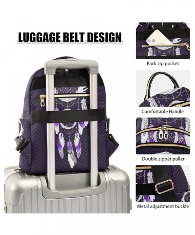 Small Backpack for Women Travel Bag Magic Violet Dreamcatcher Boho Daypack Purse Fashion Shoulder Bag Rucksack Medium B932 $1...