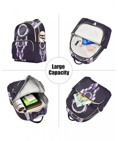 Small Backpack for Women Travel Bag Magic Violet Dreamcatcher Boho Daypack Purse Fashion Shoulder Bag Rucksack Medium B932 $1...