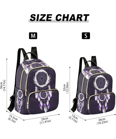 Small Backpack for Women Travel Bag Magic Violet Dreamcatcher Boho Daypack Purse Fashion Shoulder Bag Rucksack Medium B932 $1...