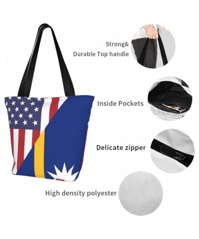 America Nauru Friendship Flag Women'S Casual One Shoulder Carry Shopping Bag Large Capacity Working Storage Handbag $17.58 Sh...