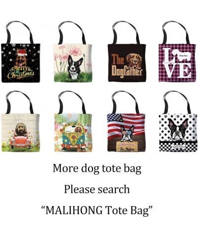 Personalzied Name Polka Dot Mastiff Dog Canvas Tote Bag Dog Paw Prints Handbag Dog Lovers Gift Mastiff-2 $10.99 Totes