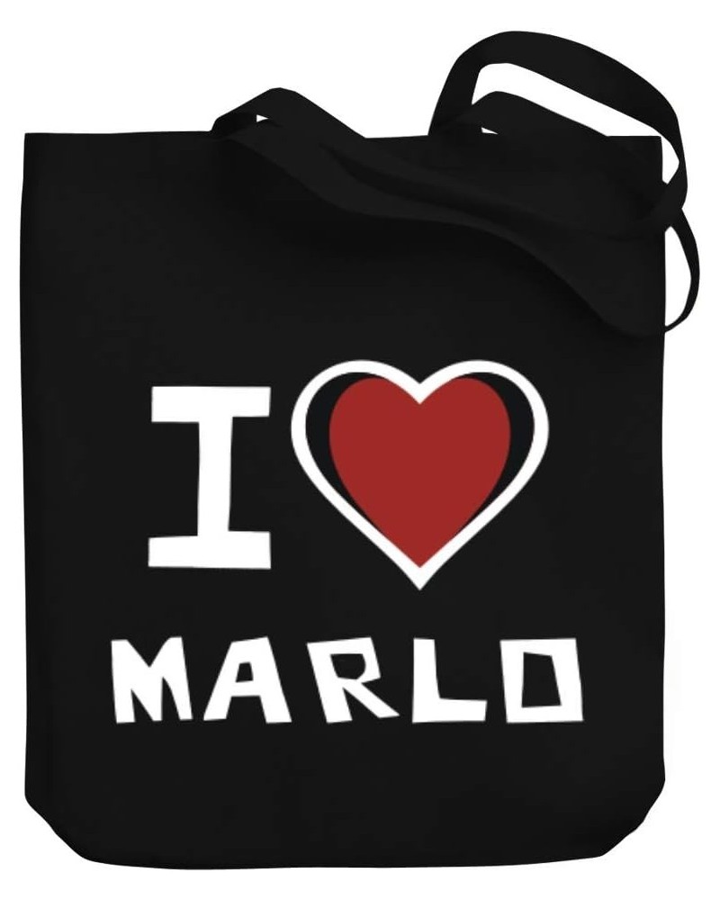 I love Marlo Bicolor Heart Canvas Tote Bag 10.5" x 16" x 4 $23.19 Totes