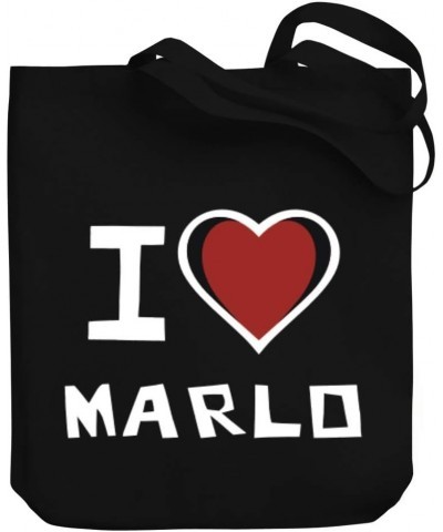 I love Marlo Bicolor Heart Canvas Tote Bag 10.5" x 16" x 4 $23.19 Totes