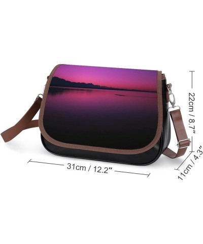 Printed Crossbody Bags Women City Leather Shoulder Bag Satchel Hobo Bags Trendy Chrysanthemum Pink Color7 $29.49 Hobo Bags