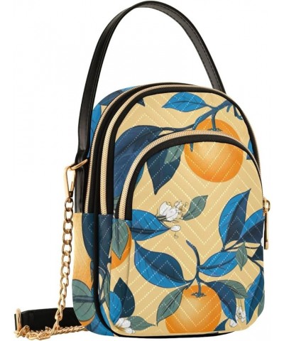 Oranges Woman Crossbody Purse, Fashion Crossbody Bag Handbags for Women Crossbody Bag Blue Orange Branch Oranges-5 $12.46 Sho...