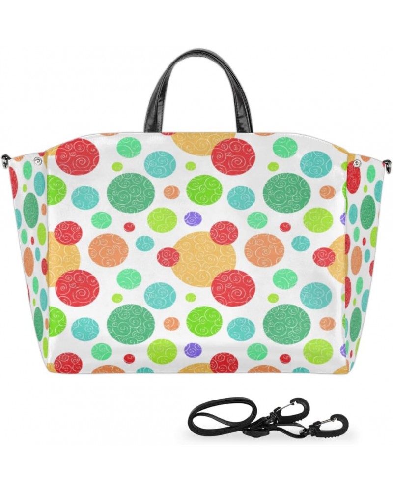 Hippie Circles Colorful Large Tote Bag Women Should Bag Extra Large Tote Bags Waterproof Big Crossbody Tote Bag with inner Po...