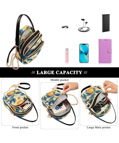 Oranges Woman Crossbody Purse, Fashion Crossbody Bag Handbags for Women Crossbody Bag Blue Orange Branch Oranges-5 $12.46 Sho...